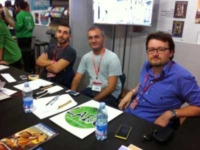 I tre autori tarantini della graphic novel: da sinistra Gianfranco Vitti, Fabrizio Liuzzi e Gabriele Benefico  